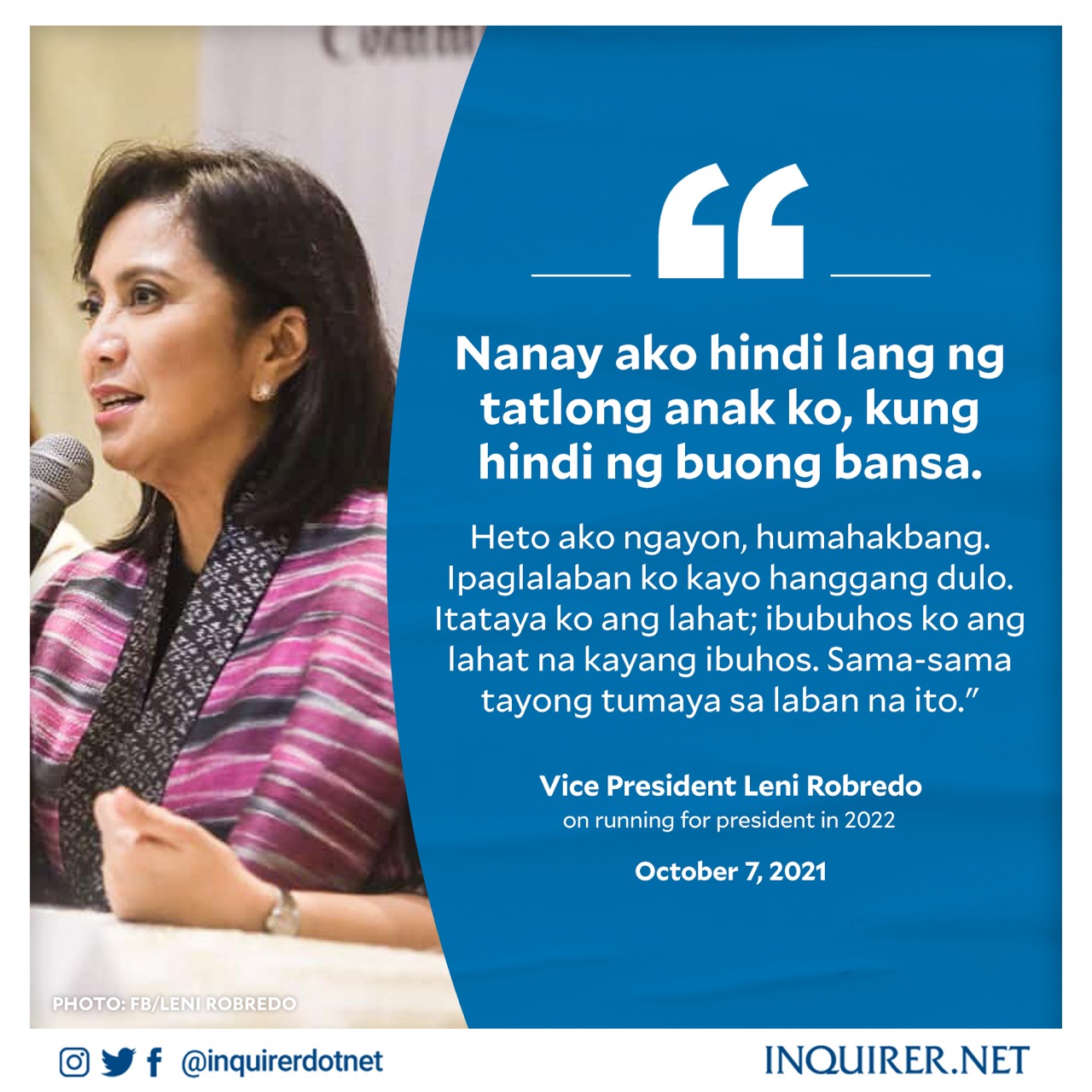 Inquirer on Twitter "'LET LENI LEAD' 🎀 After months of anticipation