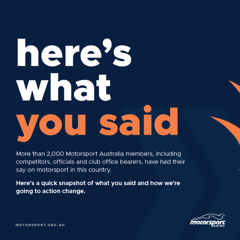 Motorsport_AUS's tweet photo. 📣 Thank you to our Members who made their voices heard in our most recent Member Survey.

The results, and our actions that will shape our revised Strategic Plan, are now available to view online.

➡️ https://t.co/0cEGX4UmFy

#ReturnToRace #MoreMotorsportMoreOften