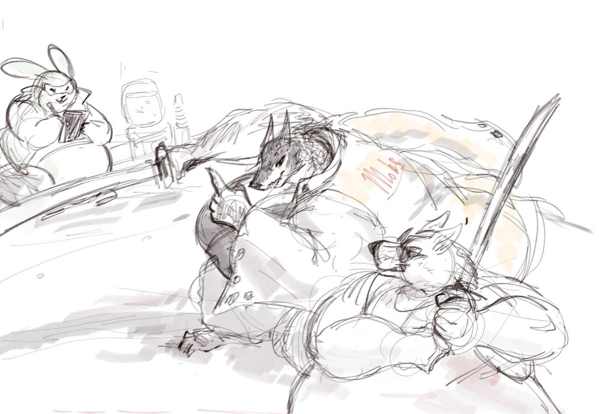 Shinbu gets some pointers from the wonderful Sabishii while Shinbu's wife Lime takes notes! By @Jaumsche!