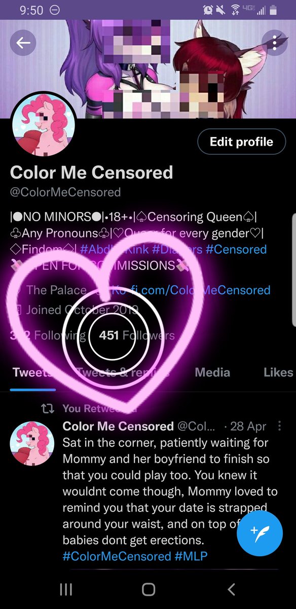 ColorMeCensored's tweet photo. Halfway to 500! Lets gooooo!!! :3 #FolloMe #gratitude #diapers #abdl #chastity #kink #ColorMeCensored https://t.co/sJwuimpxfl