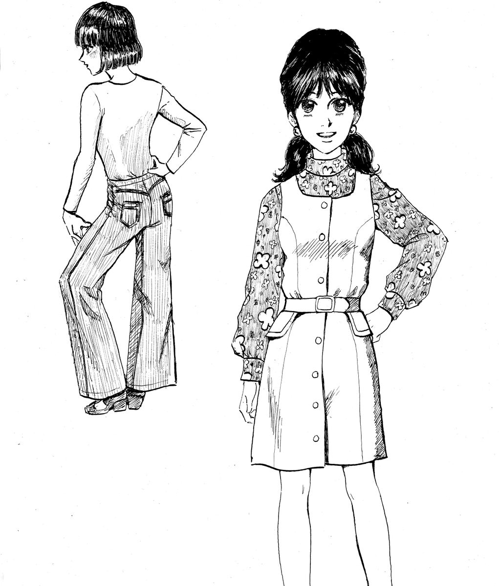 well it appears to be october, which means it's time for me to start posting again per my usual. lately i've been obsessed with redrawing old sewing pattern illustrations, its fun and easy practice #inktober