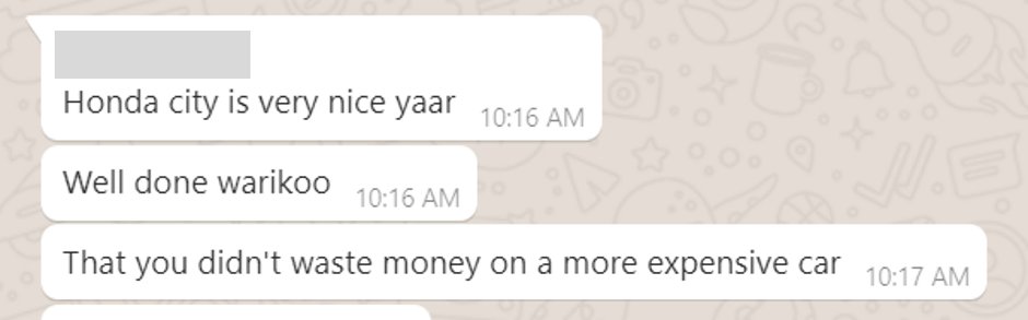 warikoo's tweet photo. Buying a car after 11 years. 

Shared it with my closest friends and realized these are EXACTLY the friends I need in life :) https://t.co/imdTFoEhgd