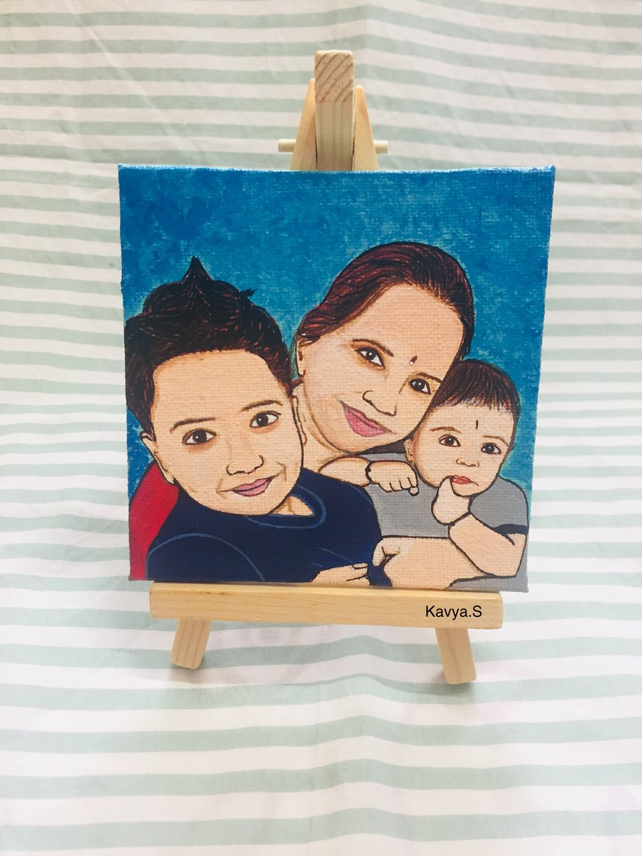 s_kavya's tweet photo. Handpainted + Easel +Home deliver .. Dm to order 
#portrait #ArtistOnTwitter #supportsmallbusiness https://t.co/rwKJGDGwb0