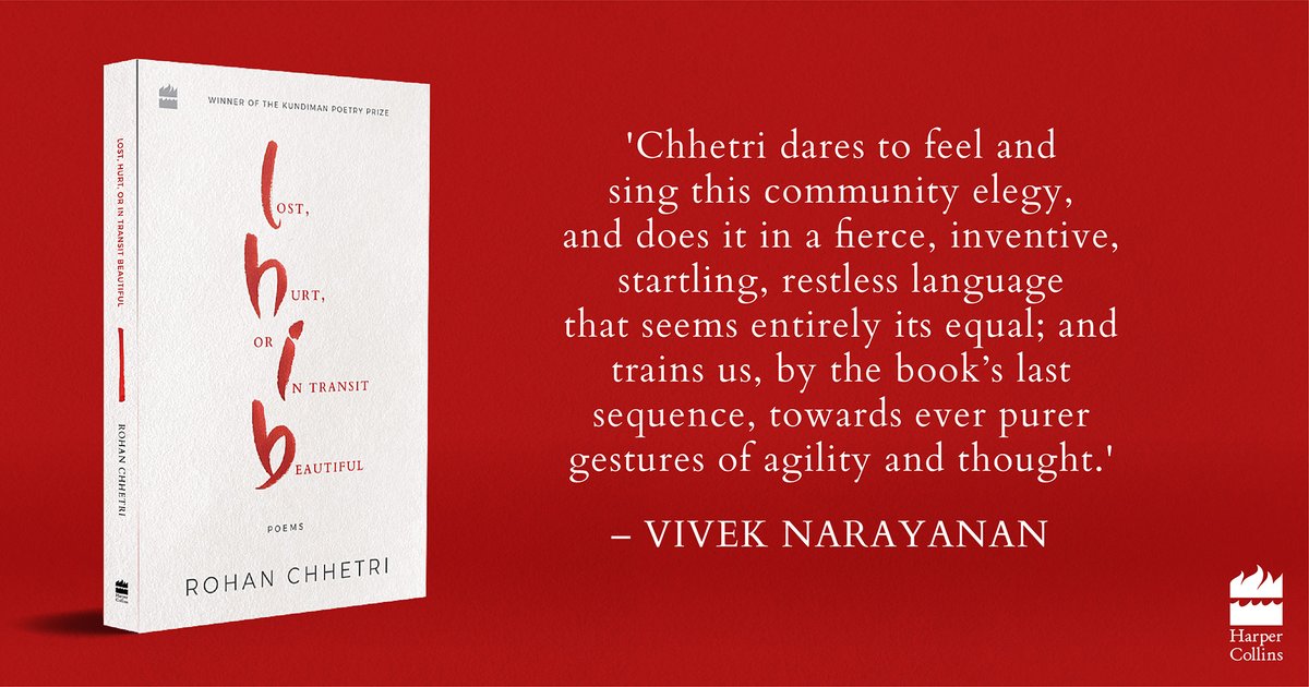 HarperCollinsIN's tweet photo. Author @rohancht's #LostHurtOrInTransitBeautiful is an extraordinary collection of poetry that effortlessly juxtaposes the luminous with the haunted. Order here: https://t.co/0kNsUUYu2a https://t.co/IfteEZ0A2u