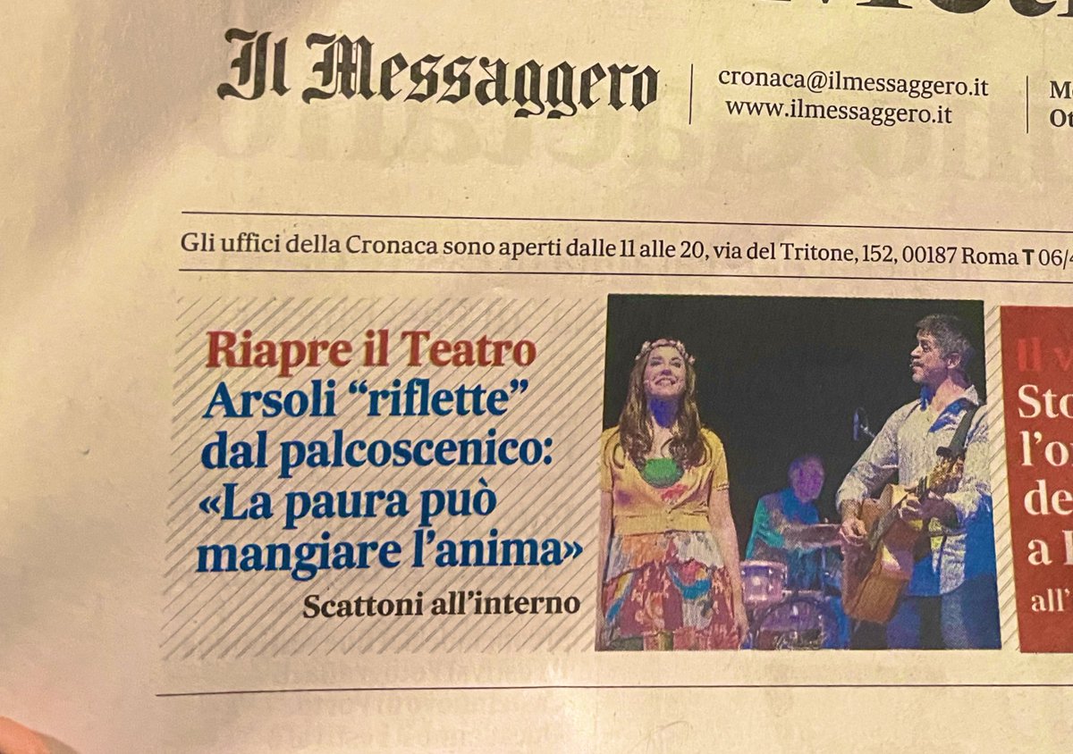 Riapre sabato 9 ottobre il Teatro <a href="/DiArsoli/">Teatro di Arsoli</a> . L’Amministrazione comunale e Settimo Cielo presentano la stagione realizzata in collaborazione con <a href="/ATCLLAZIO/">ATCL LAZIO</a>  #Teatro #Roma #spettacoli #valledellaniene                                 <a href="/RegioneLazio/">Regione Lazio</a> <a href="/AnieneTouring/">Aniene Touring</a> @anienewildernes