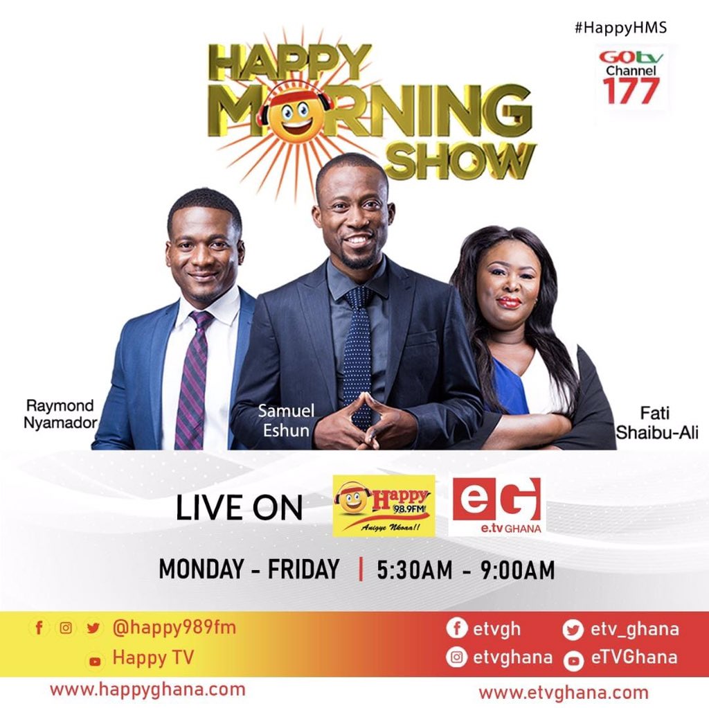 #HappyHMS 
Get connected as your educational morning show is on now on your favorite channel <a href="/HAPPY989FM/">Happy 98.9 FM</a> &amp; @etv_ghana