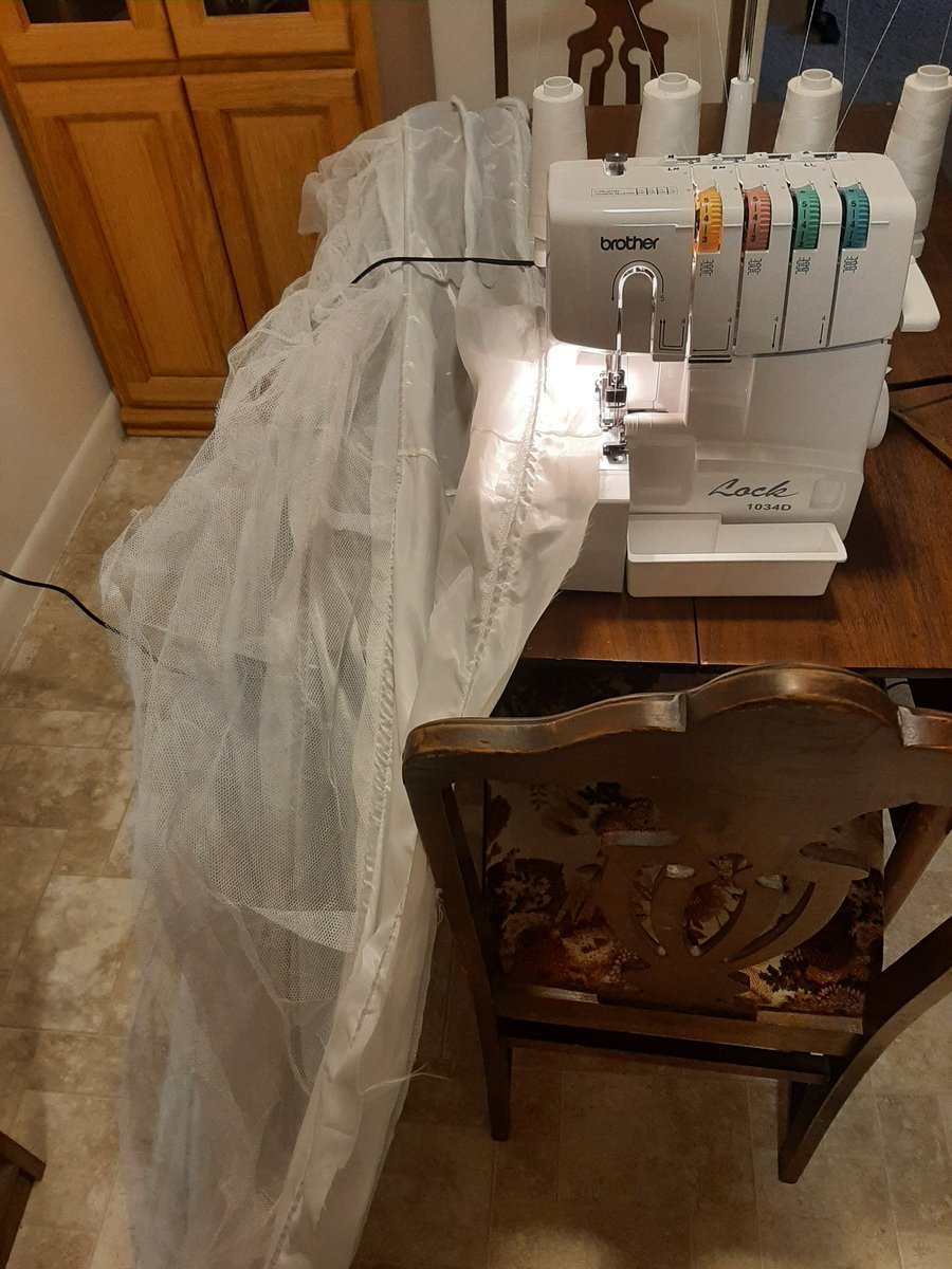 hopefullycos's tweet photo. #WIP Wednesday! I'm getting a little back into the swing of things & getting ready for @fanexpodenver ! I took the bottom hoop off my hoop skirt so it won't drag the ground so much. #BellaTheCat supervised.
Next step - hem all those layers of #Cinderella skirt! 😬 https://t.co/R4Tsz0G5JK