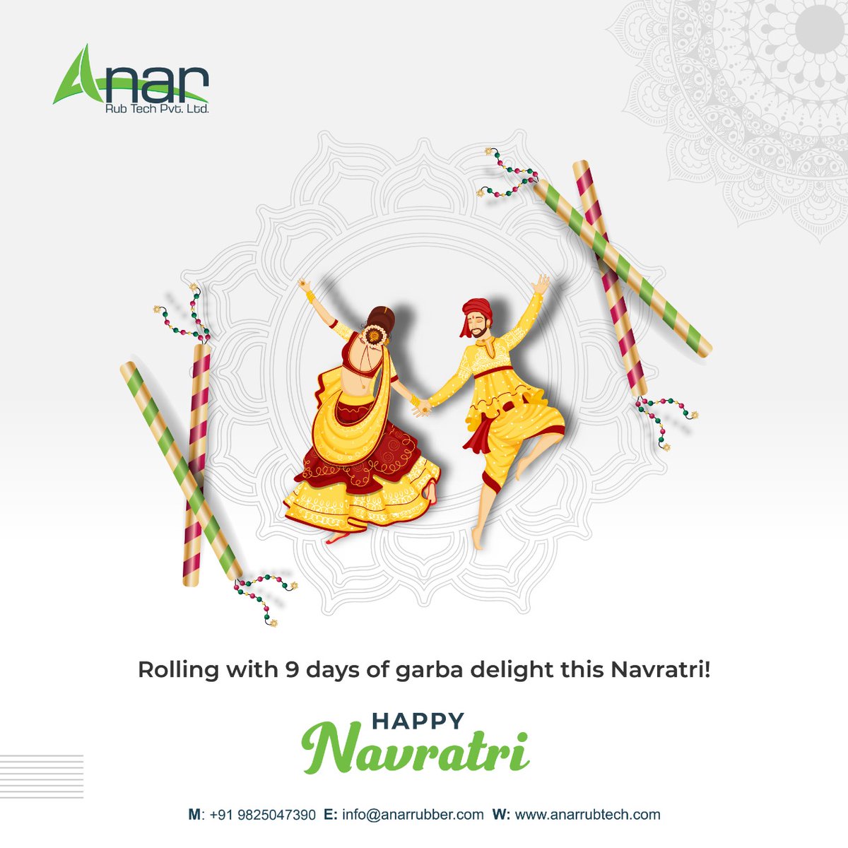 AnarRubTechPLtd's tweet photo. Anar Rub Tech Pvt Ltd. wishes you Happy Navratri!

#happynavratri #navratri2021 #navratrispecial #happynavratri2021 #anarrubtech #rubberroller #industrialrubberrollers #topicalpost #topicalspot

For Further Details Visit https://t.co/7bSXB4O34T https://t.co/2sb5kXfaFF