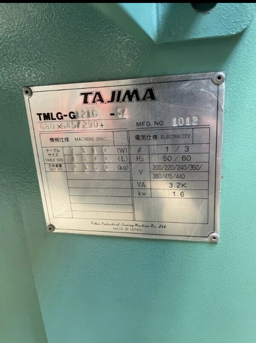 CidoSolutions's tweet image. Tajima TMLG 8 Head 12 Colour For sale - mailchi.mp/cd30faa98ee3/t…