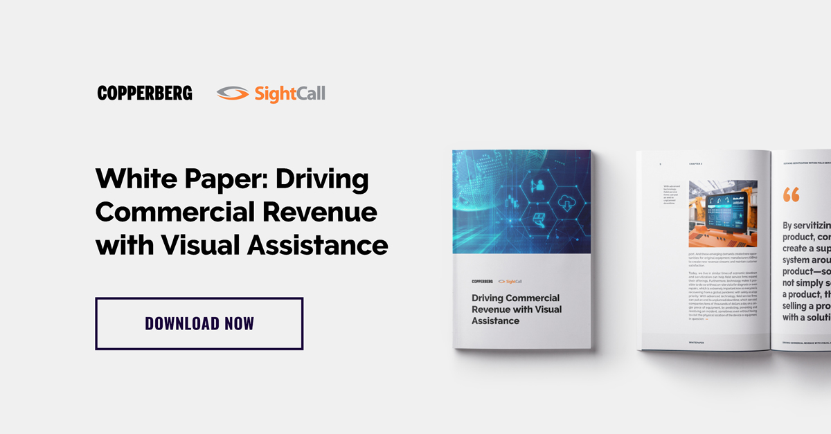 CopperbergAB's tweet photo. How can #FSOs thrive in a post-pandemic world? This #whitepaper with @sightcall details the complete benefits of #visualassistance, including higher #ROI, revenue, and increasing value for customers. ⚡Grab your free copy: https://t.co/5kSZup5FR0
#servitization #fieldservice https://t.co/6wD7AMoUTU