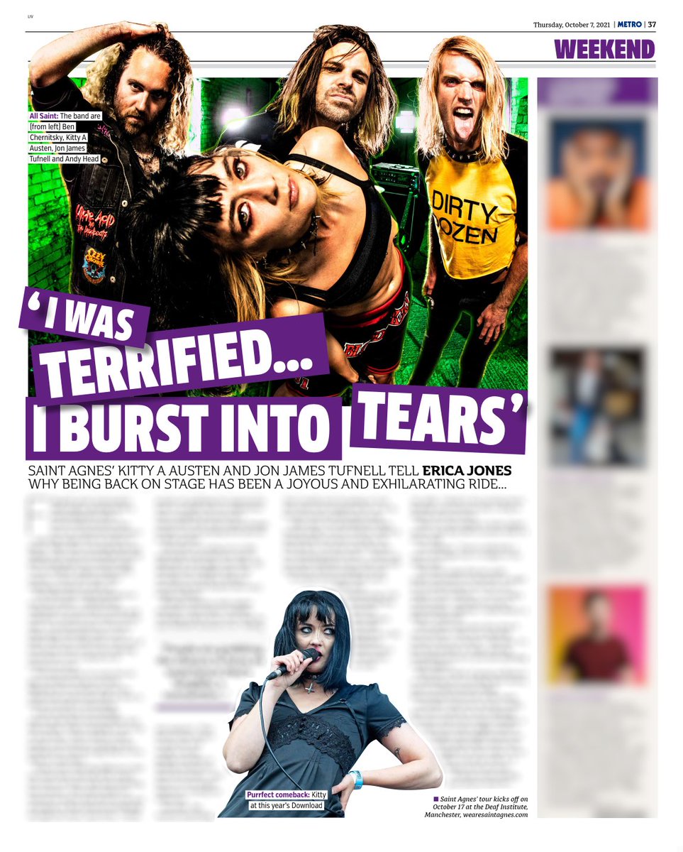 𝐘𝐎𝐔𝐑 𝐅𝐀𝐕𝐄 𝐓𝐑𝐀𝐒𝐇𝐌𝐄𝐓𝐀𝐋 𝐏𝐔𝐍𝐊𝐒 𝐇𝐀𝐕𝐄 𝐀 𝐅𝐔𝐋𝐋 𝐏𝐀𝐆𝐄 𝐈𝐍 𝐓𝐇𝐄 𝐌𝐄𝐓𝐑𝐎 𝐓𝐎𝐃𝐀𝐘 🩸🐀🩸   
 
anyone else think we look like a straight to video 80s film franchise? RETURN OF THE TOXIC RAT KIDS or something? 🦠 
 
📷 <a href="/scottchalmers/">Scott Chalmers</a>