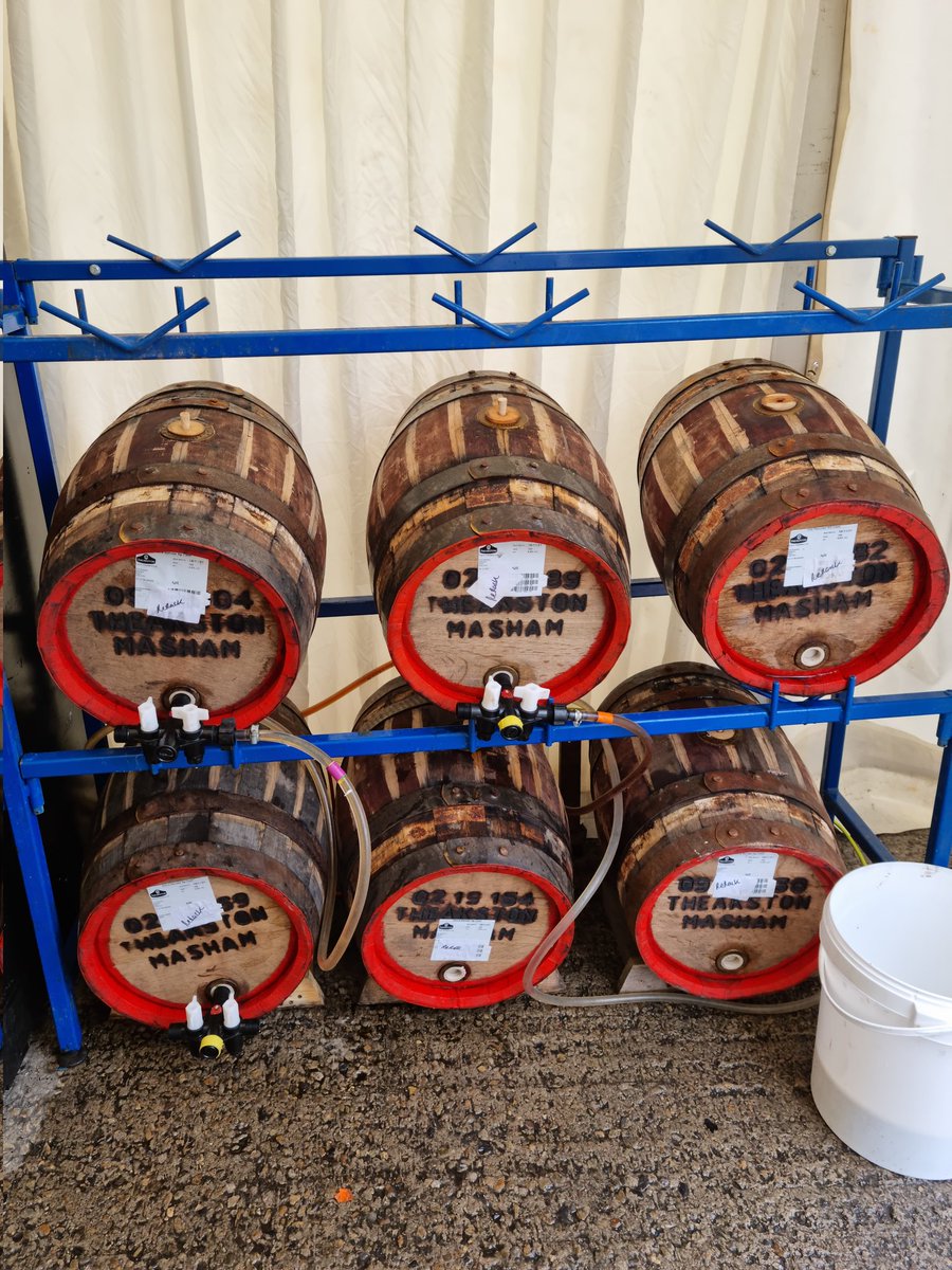 KeithWa34103871's tweet photo. Today is the trussing in ceremony of Euan Findlay @Theakston1827. Great to be part of such a great tradition today to mark the end of his apprenticeship. Looking forward to try stave bender from the wood. 😋
 #theakstons #brewery #traditionalale #ceremony #cooper #stavebender https://t.co/3CDGBFn4cw