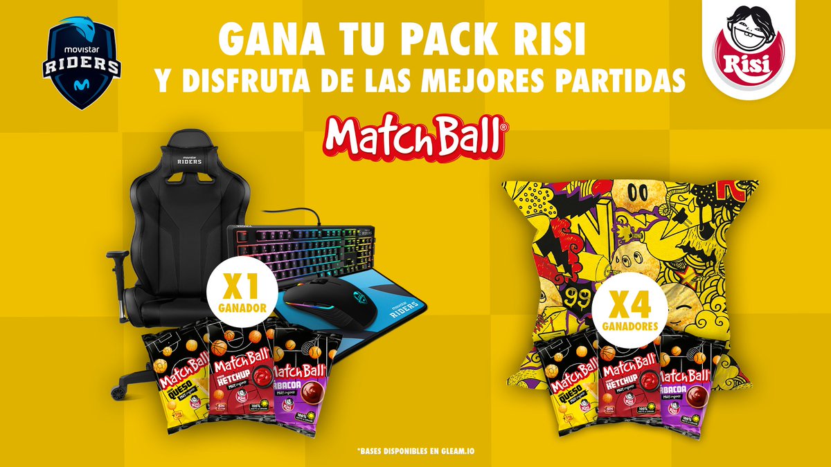 MovistarKOINOW's tweet photo. Las mejores partidas se disfrutan acompañadas, y qué mejor que con una buena bolsa de Matchball⚽

👉🏼Participa en https://t.co/GyIZOPpr3r y consigue 5 packs exclusivos de la mano de los chicos de @RisiOficial

📆Disponible hasta el 14/10 
#SomosMovistarRiders #MatchBallRisi https://t.co/XiknyNOHX5