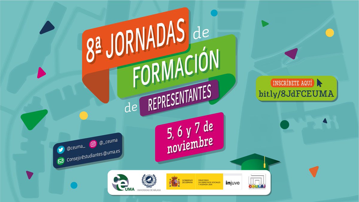 ¡Ya están aquí las 8ª Jornadas de Formación de Representantes! Aquí aprenderéis todo lo necesario para ser unos buenos representantes. Se llevarán a cabo el 5,6 y 7 de noviembre en el CEULAJ (Mollina, provincia de Málaga).
