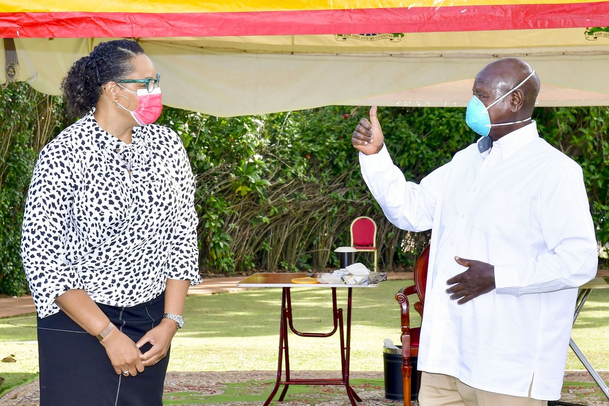 KagutaMuseveni's tweet photo. I met with USA Ambassador to Uganda H.E. Natalie Brown who called on me at State House Entebbe. We discussed bilateral and regional issues. The Ambassador also delivered a special message from H.E Joe Biden. https://t.co/3Ufq5IaUZK