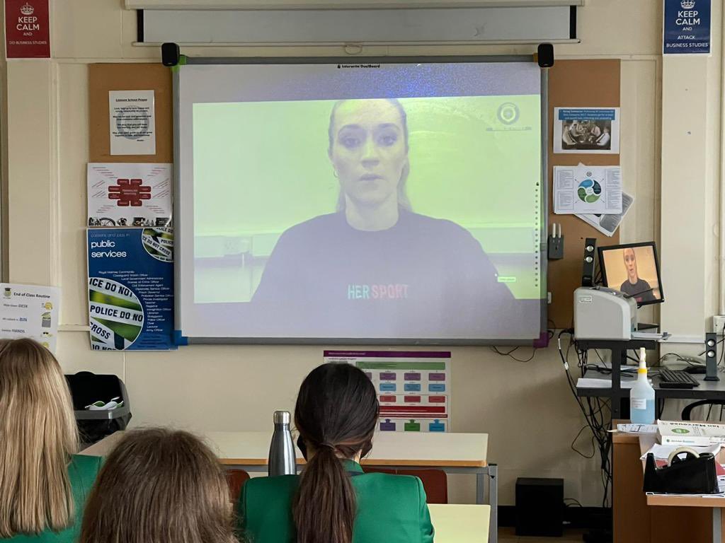 LismoreICT's tweet photo. Entrepreneurs Becca Hume and Niamh Tallon discussed their successes in the Digital world with our Year 13 Business Studies students. An enjoyable experience was had by all #DigitalLeaders 👌 @lismorecomp https://t.co/RWXtws8tFj