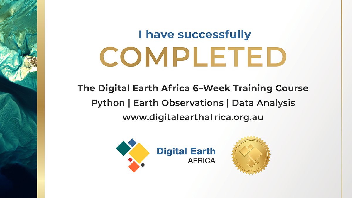 MutukuRisper's tweet photo. I am proud to have successfully completed @DEarthAfrica  training course on #earthobservation  and #DataAnalytics 

#foodsecurity https://t.co/Jq3KULBcQk