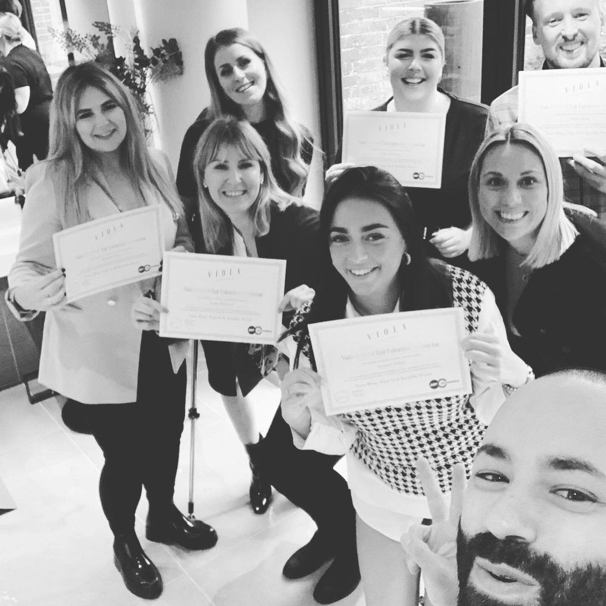 ViolaHairX's tweet photo. VIOLA ACADEMY ✏️ TONI &amp; GUY

Fabulous feedback from our wonderful students @toniandguy all passed 3 methods of extensions with @violahairacademy 🙌🏼

#academy #training #hairtraining #hairacademy #hairextensionspecialist #extensionstraining #hairextensiontraining https://t.co/lWf6i1yn37