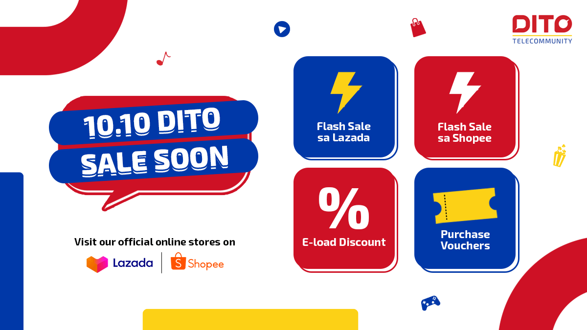 DITOphofficial's tweet photo. 10.10 is approaching fast! π²ππππΌ Make the most out of these amazing deals #DITOsaShopee and #DITOsaLazada. Add to cart na, para ready for check out!
ππ§‘ Shopee: https://t.co/WmLeFAGLUa
ππ Lazada: https://t.co/6wj6Qg6KZb
#DITOTelecommunity #DITOph #DITOHighSpeed https://t.co/tnPBQzwGl7