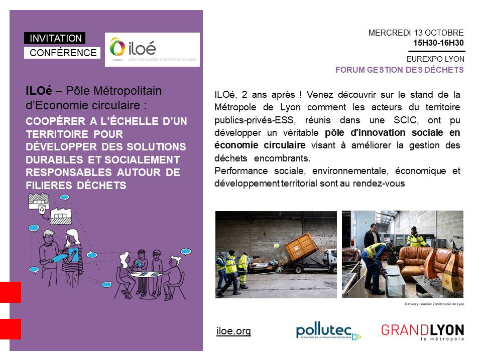 Plateforme_ILOe's tweet photo. [Conférence - #Pollutec2021]
"@Plateforme_ILOe , 2 ans après !"
💬"Coopérer à l'échelle d'un territoire pour développer des solutions #durables et #socialement responsables autour de filières #déchets"♻️
https://t.co/Ch0pAqTiO8
ℹ️Mercredi 13 octobre - 15h30, stand n°110, Hall 4 https://t.co/2LJFc9OCHL