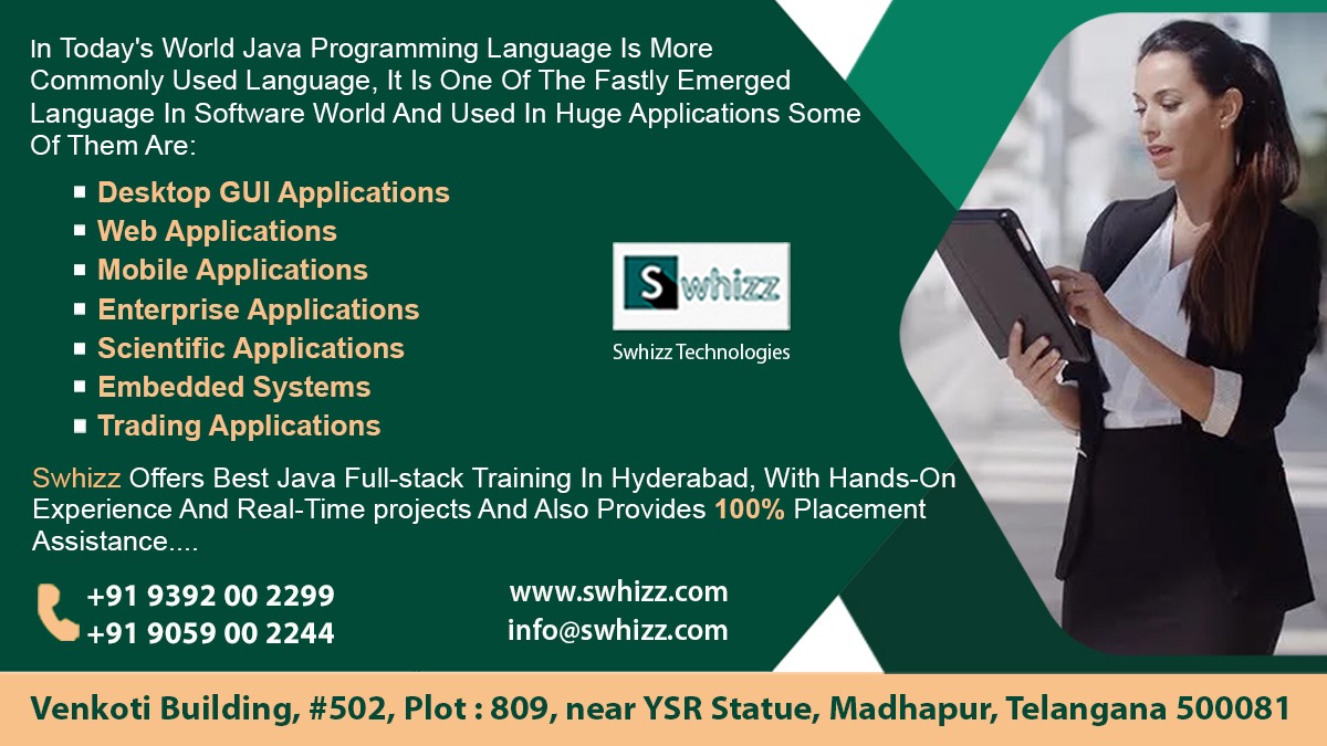Swhizzofficial's tweet image. In Today's World Java Programming Language Is More Commonly Used Language, It Is One Of The Fastest Emerged Language In Software World
To Know More Visit Us: swhizz.com/java-course/
#Java_Full_stack #Java_Training #Java_Course #Java_Training_In_Hyderabad #Java_Full_stack_Course
