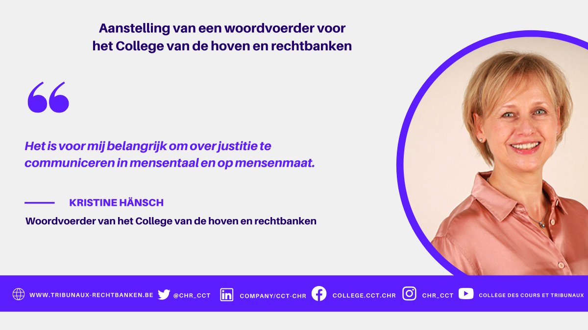 🎙 #Communicatie is een prioriteit voor de hoven en rechtbanken ! Aanstelling van een #woordvoerder voor het <a href="/CHR_CCT/">Hoven & Rechtbanken | Cours & Tribunaux</a>.

Bekijk hier ons persbericht ➡ tribunaux-rechtbanken.be/nl/nieuws/aans…

#Justitie #Pers #Transparantie