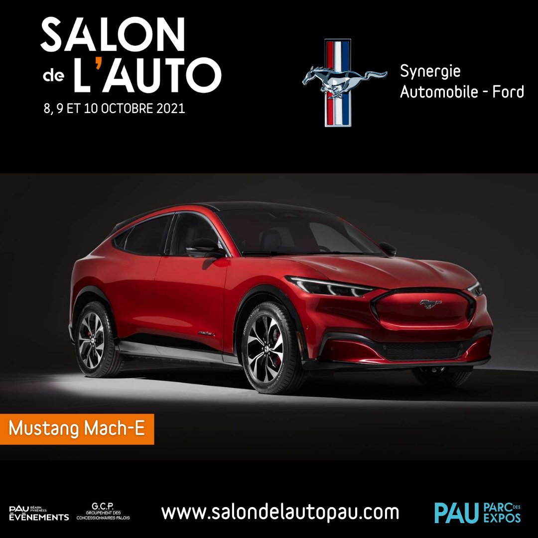 SalonAutoPau's tweet photo. Dans la série modèle SUV 100% électrique, la concession Synergie Automobile - Ford vous présentera la #MustangMachE 🤩
👉 À retrouver dans le Hall Soule du Parc des Expositions de Pau
🔥 Entrée gratuite le vendredi 8 octobre 
🎫 Entrée à 5€ le samedi 9 et dimanche 10 https://t.co/lYBQecMoJG