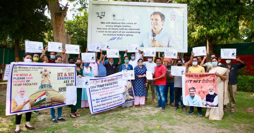 A delegation of TEQIP faculties visited me at IYC HQ, who are sitting on strike at Jantar Mantar for over 40 days now TEQIP Faculties of over 1500 teachers comprising of IITs and NITs alumni are on the verge of becoming unemployed GOI should listen to them. #TEQIP_FACULTIES