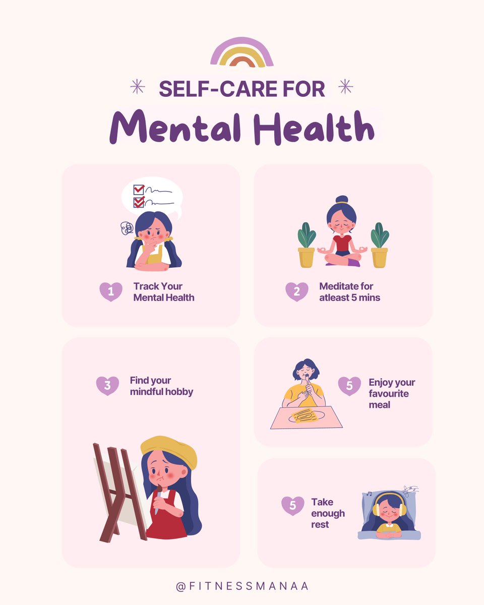 Practice these 5 Self-care techniques that are good for your Mental Health🤍✨

📌 Consult with Mental Health Expert👉 bit.ly/2WMt8Cp

#mentalhealth #selfcaretips #selfcare #selfcarematters #selfcarefirst #selfcarelove #selfcarehacks #FitnessMana #CelebrateFitness