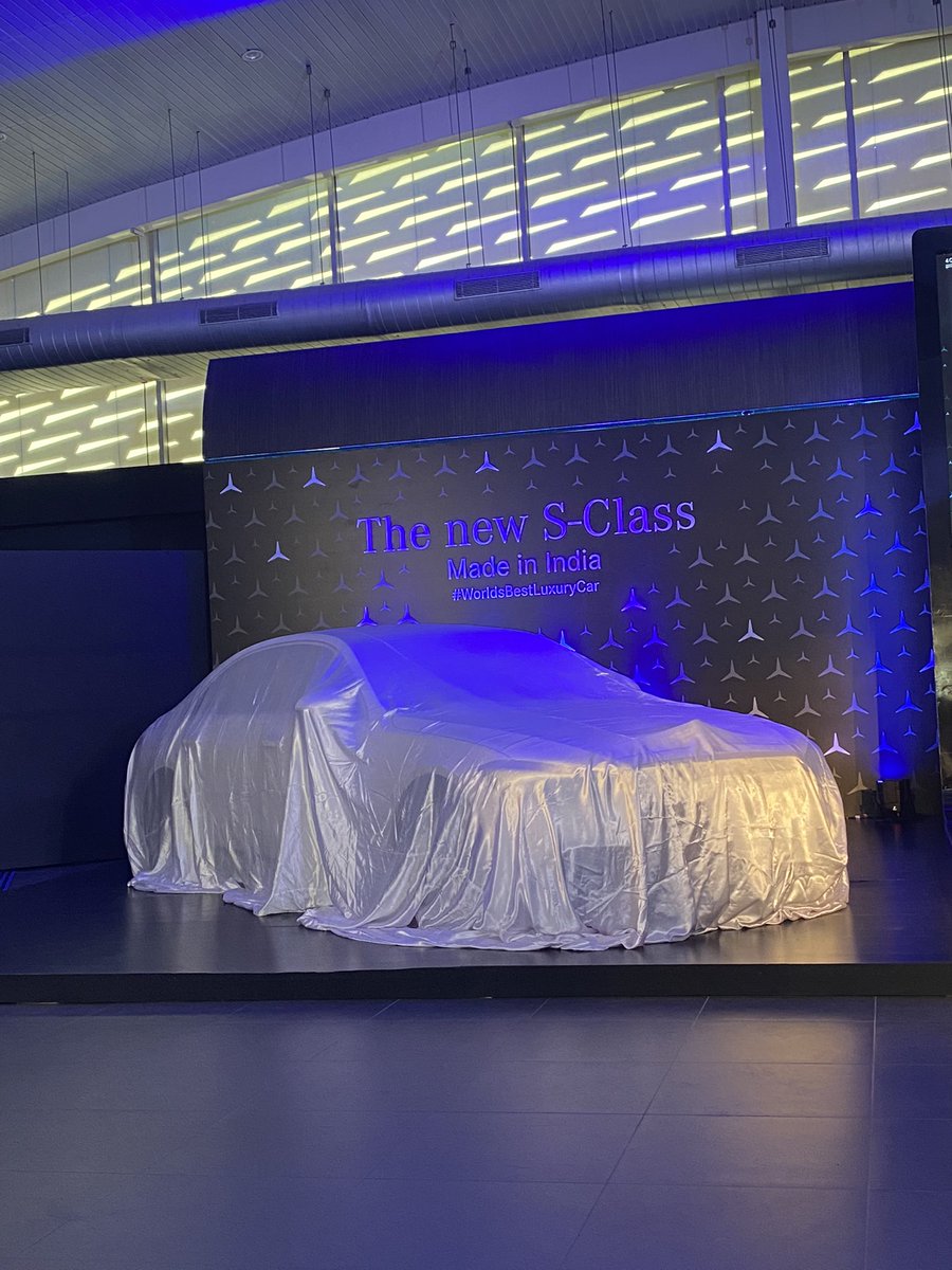 Renuks's tweet photo. The new S Class in its CKD avataar is all set to be launched. It’s nice to be back at press conferences again. https://t.co/7tXJEzG1dG