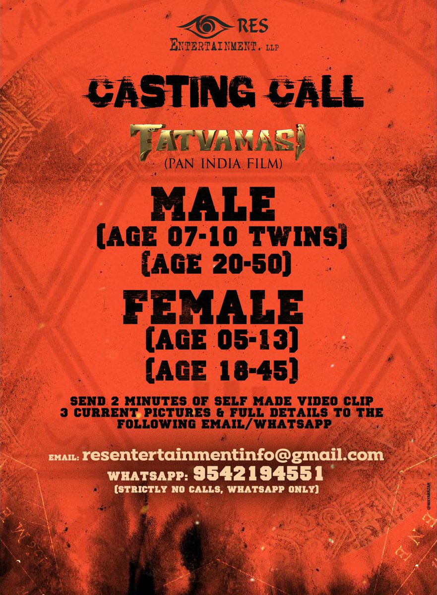 Resoffcl's tweet photo. IF YOU'RE WAITING FOR A SIGN ...THIS IS IT...GRAB THE OPPORTUNITY
PAN INDIA FILM TATVAMASI
@tatvamasioffcl
.
.
#VaruSarathkumar  #PrakashRaj  #harishkalyanUthaman #Ishan 
Director:   Ramana Gopisetti
Producer: Radha krishna Telu
.
.
#RamanaGopisetti #radhakrishnatelu
#tatvamasi https://t.co/PIQlblYuvg