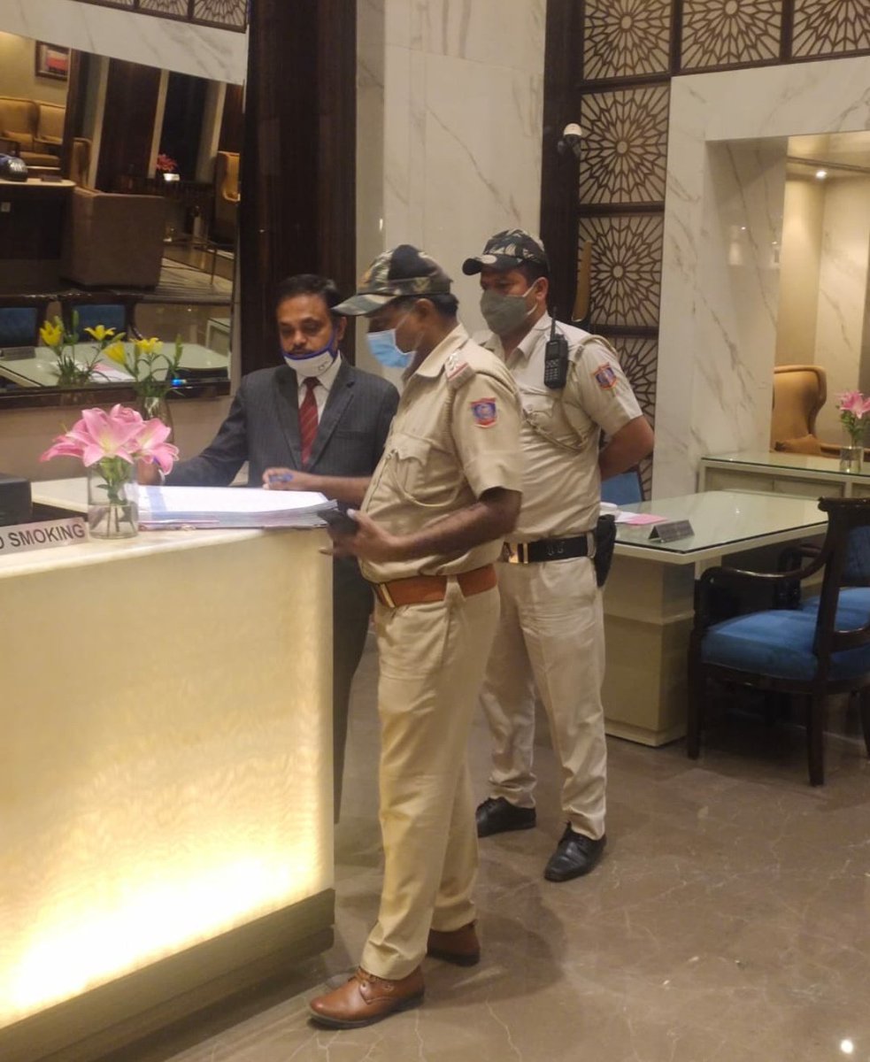DCP_NorthWest's tweet photo. Wishing all of you a very happy & safe #Navratris
#YourSafetyOurPriority
In view of festive season ahead, intensive checking of hotels/ #oyos conducted vigorously by #NorthWest Police.
'Eyes & Ears' stakeholders & #Praharis are roped in as 'Force-multiplier'.
#CitizensFirst https://t.co/5fgkpaNWPv