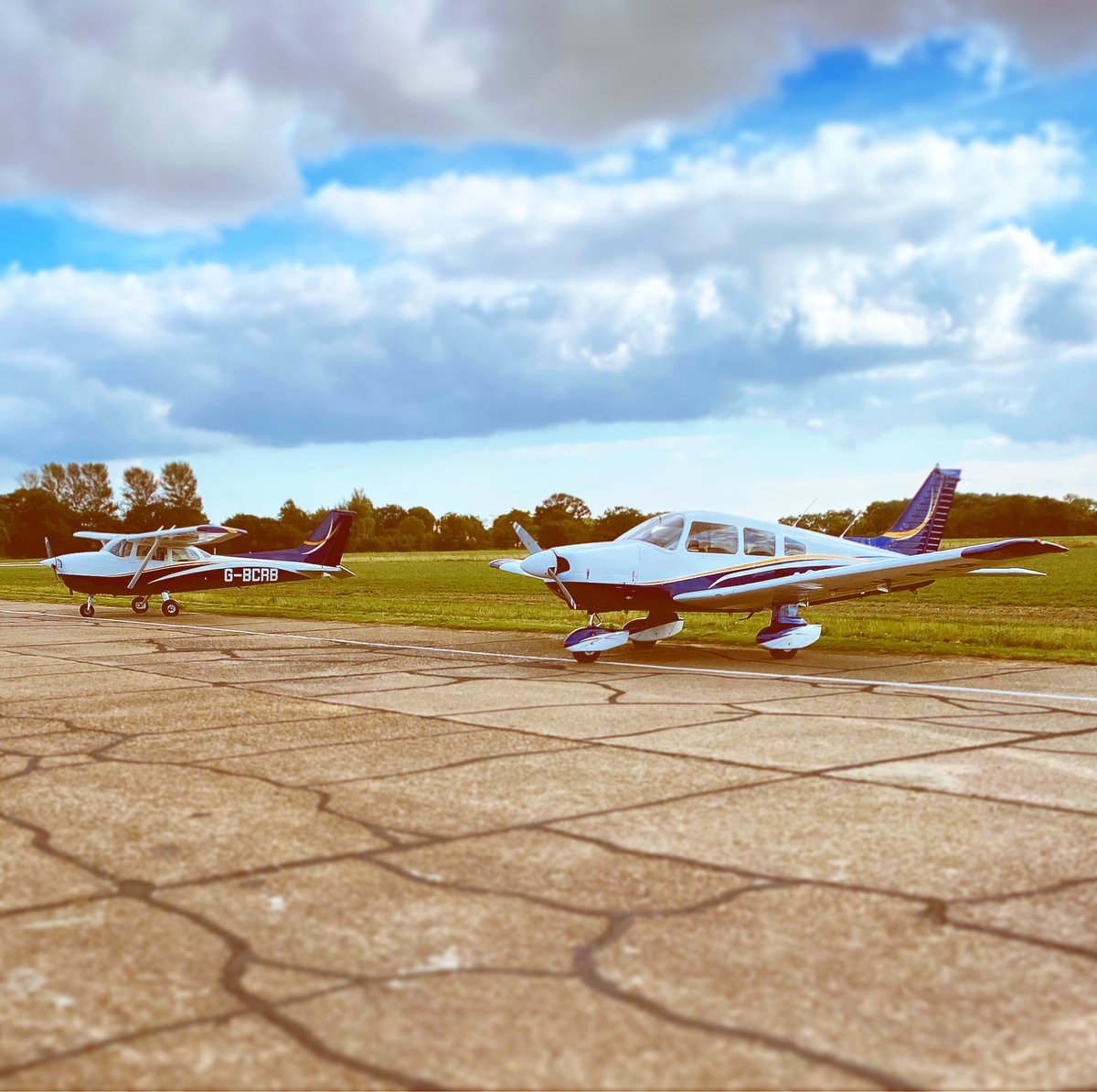 Our two club aircraft out in the sun #seethingairforce #aircraft #cessna #piper #cessna172 #piperarcher #seethingairfield #norfolkskies