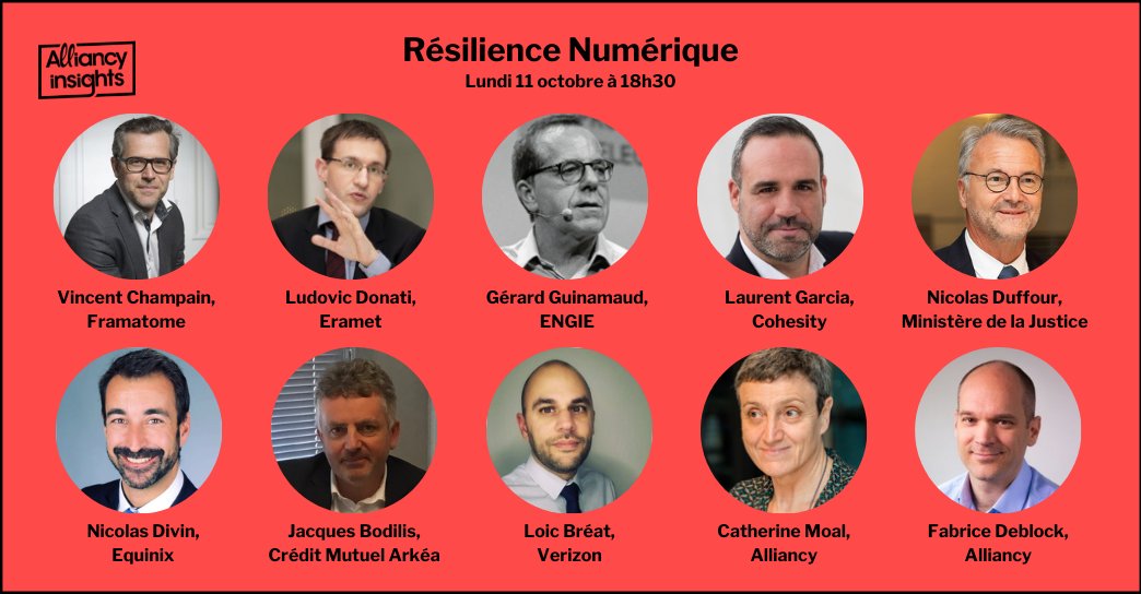 [Alliancy Insights] #RésilienceNumérique : La prise de conscience du Comex

📋 11/10 à 18h30 

➡️ Le patrimoine informationnel
➡️ Les architectures (#multicloud, hybride, legacy…) : comment optimiser ? 
➡️ Le secteur bancaire

👉 bit.ly/3ERfLSu

#cybersécurité #cloud