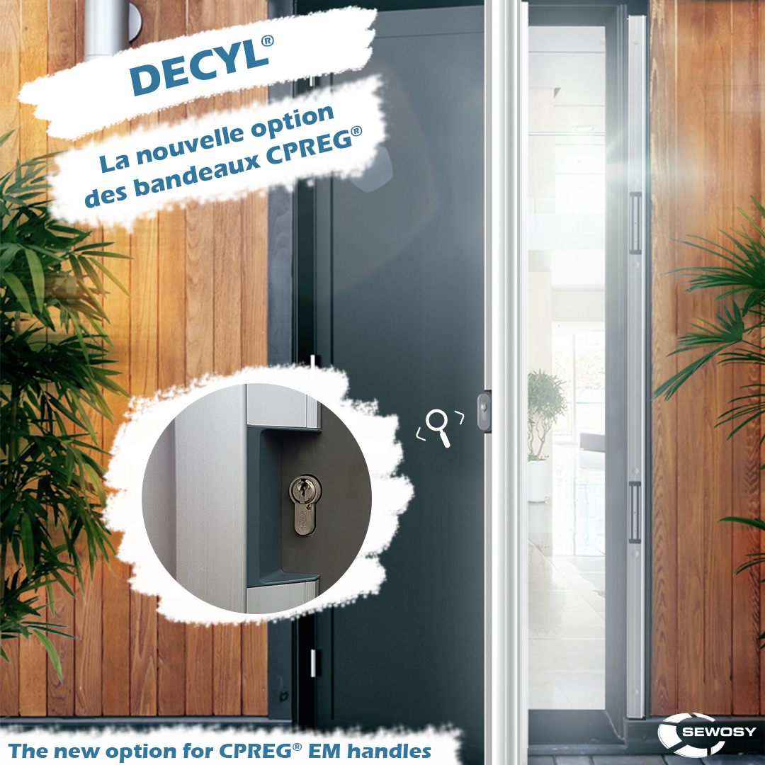 À nos (futurs) utilisateurs de bandeaux CPREG® !
Vous souhaitez verrouiller électriquement vos portes la journée et les fermer à clé le soir / week-end ? Nous avons la solution => installez nos bandeaux CPREG® avec la nouvelle option DECYL® !
+ d'infos : sewosy.com/produits/verro…
