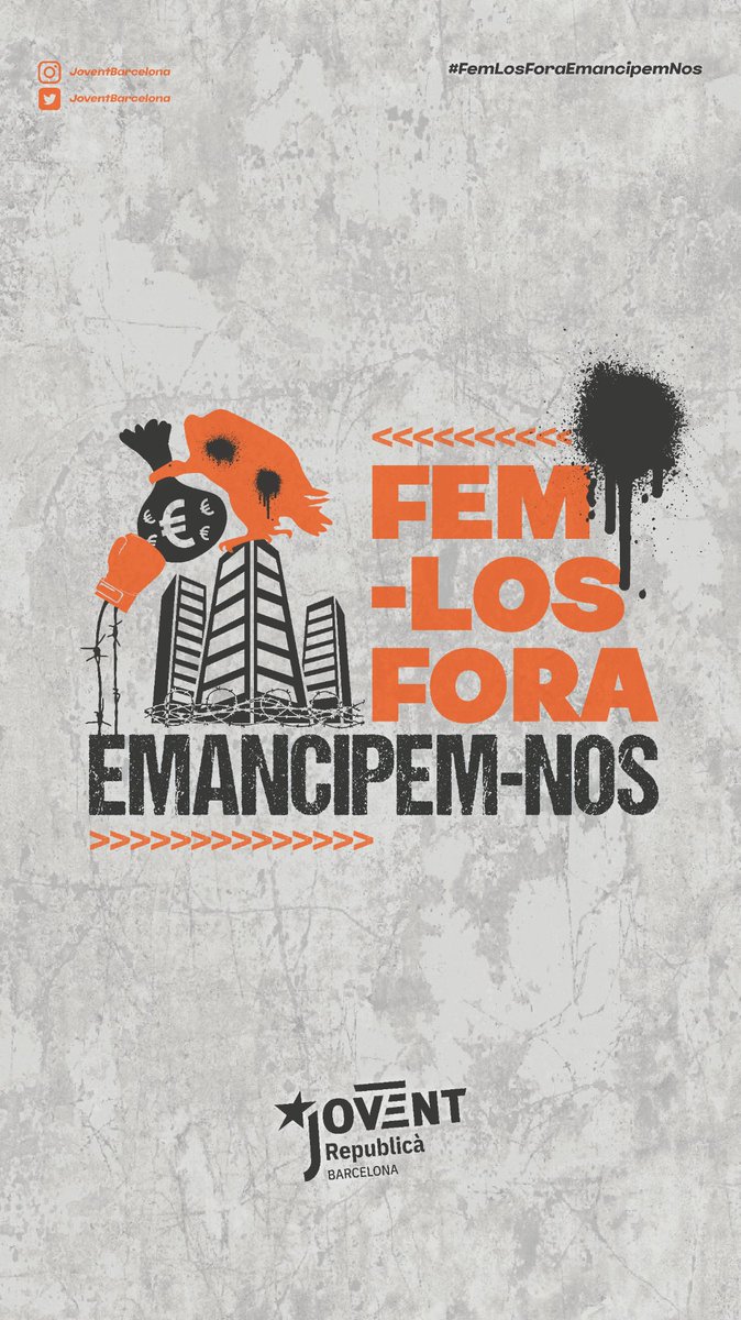 JoventBarcelona's tweet photo. 🥊 FEM-LOS FORA, EMANCIPEM-NOS!

Som a la seu de Nuñez i Navarro presentant la nostra campanya per denunciar i assenyalar els culpables de la crisi d'habitatge que pateix Barcelona.

👉 Suma't a la campanya per combatre'ls.

#FemLosForaEmancipemNos https://t.co/ZUwNCEuGni