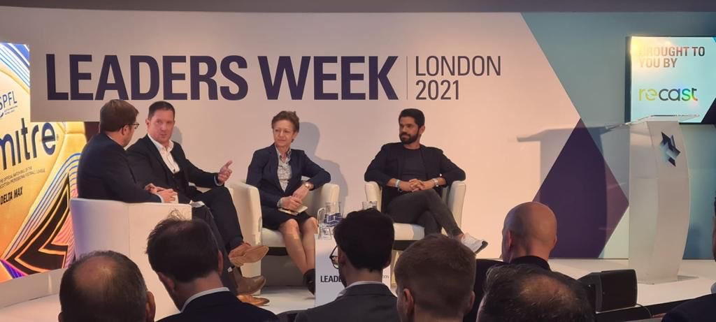 GregMcEwan's tweet photo. Great to share the stage with @andymeikle7 and Sarah Lewis @LeadersBiz yesterday. Great conversation on the future of sports media. #LeadersWeek https://t.co/9HtgYeVL8C