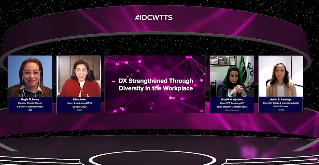 IDCMEA's tweet image. A good suggestion is to pick a training program for all that breaks down barriers to enhance Corporate culture shares Dina Amin, @googlecloud | Nagia El-Emary, 
@IDC | Dr. Mudhi Aljamea, Telecom Company 
@stc | Auriel E. Rawlings, @FedEx Express (UAE) | #IDCWTTS