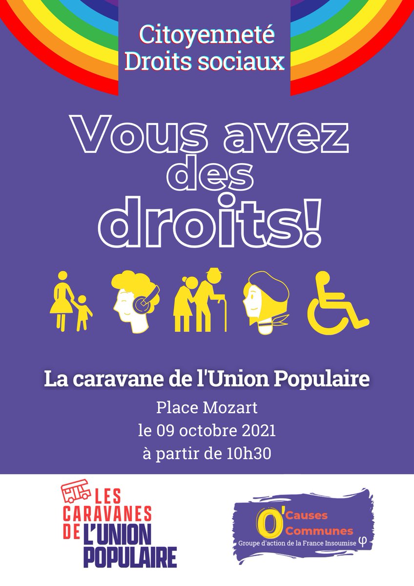 insoumise_4's tweet image. Ce samedi 9 octobre, nous serons à nouveau dans le quartier de l'Argonne à #Orléans pour une caravane d'accès aux droits et d'inscription sur les listes électorales: en 2022 pour pouvoir choisir, il faut d'abord s'inscrire!
#UnionPopulaire #caravaneDesDroits #JLM2022