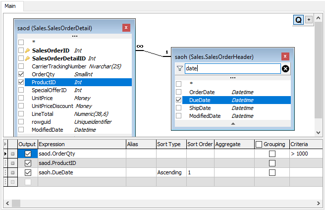 activedbsoft's tweet image. The VCL edition of Active Query Builder lets users easily find fields in hundred-column tables and show only columns they use in a query.
#sqlquerybuilder #delphi #cbuilder #radstudio