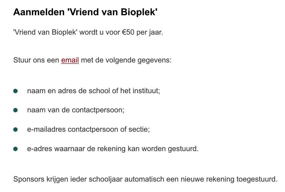 bioplek's tweet photo. Maken jij en je leerlingen regelmatig gebruik van Bioplek, wordt dan 'Vriend'. 
https://t.co/pODyJ0eyC0 https://t.co/51Pq5J0Wja