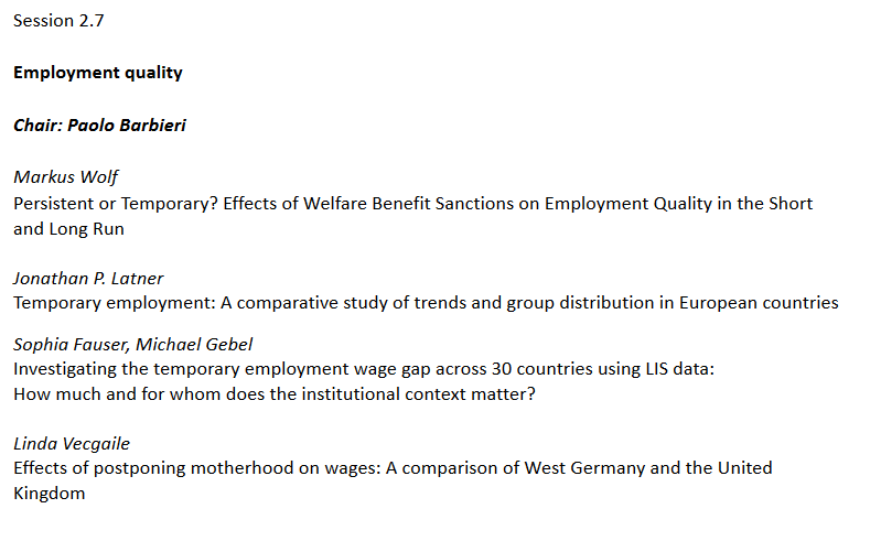 seccopa_project's tweet photo. Excited to have two #SECCOPA presentations of @LatnerJonathan and Sophia Fauser (presenting joint work with @gebel_michael ) at the @ECSR_SOC online conference @ecsr2021 in the session on #employmentquality starting at 11:30! https://t.co/8VxDXSfppN
