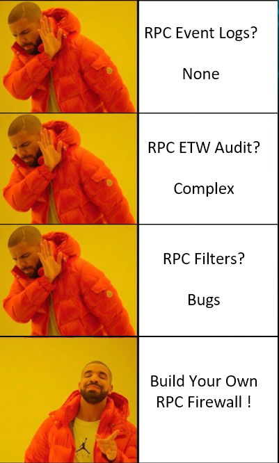 SagieDulce's tweet photo. Can you sum up your #BHEU talk in a meme? 

I think I can :)

@BlackHatEvents 

Thanks to @CraigKirby about letting everyone know about RPC Filters :) https://t.co/8IRebTYhbc