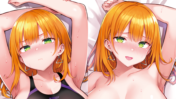 どきどき堂様でまた抱き枕カバーのイラスト描かせていただきました。前回のキャラの競泳水着ver.です。前回のやつも再販するみたいなので是非🙏
10月8日21時から受注開始らしいのでよろしければどうぞ～😋

https://t.co/Hd6P2wlfr2 