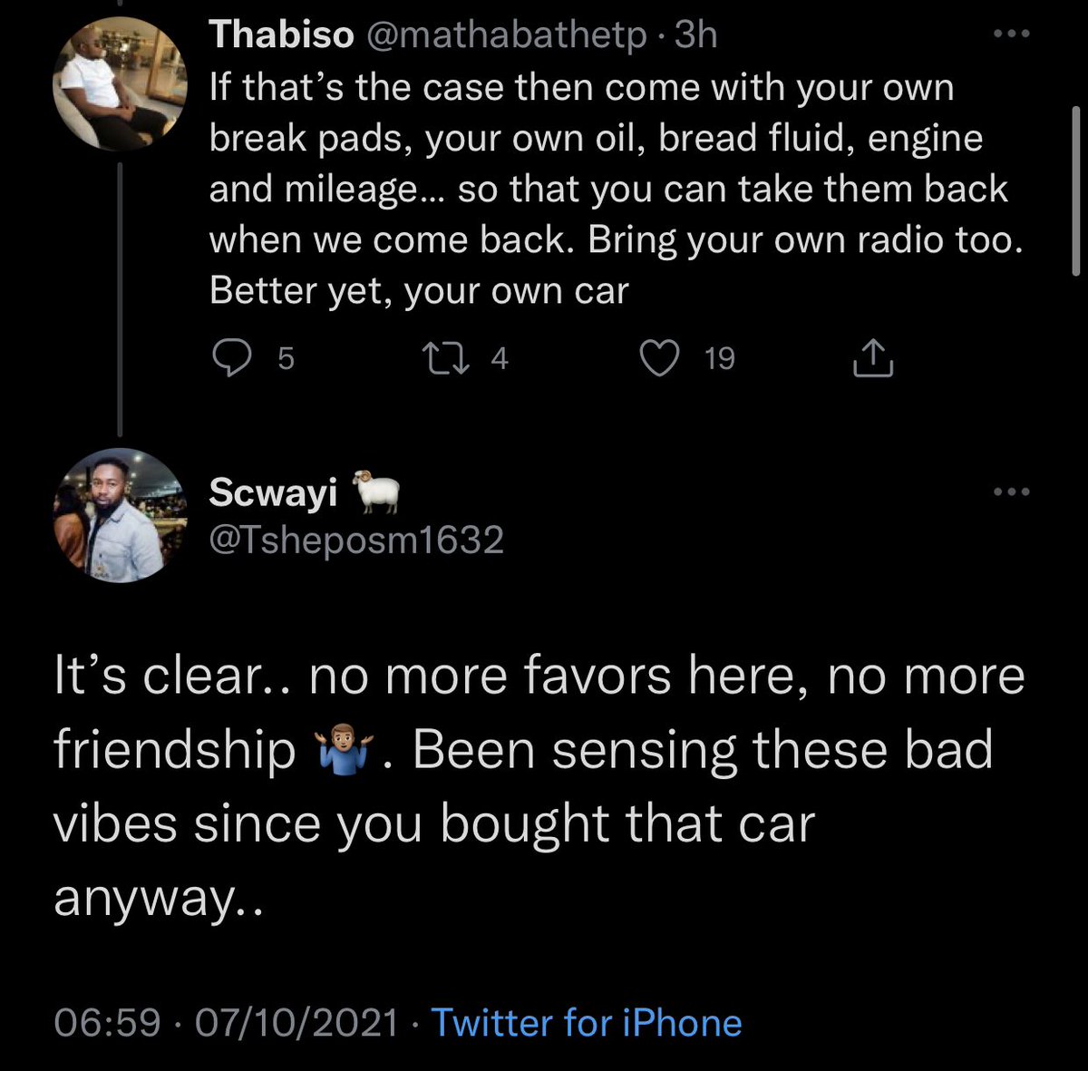 _WiseySA's tweet photo. Just like that, a friendship is over🙆‍♂️😂 https://t.co/zpEP3IOBjA