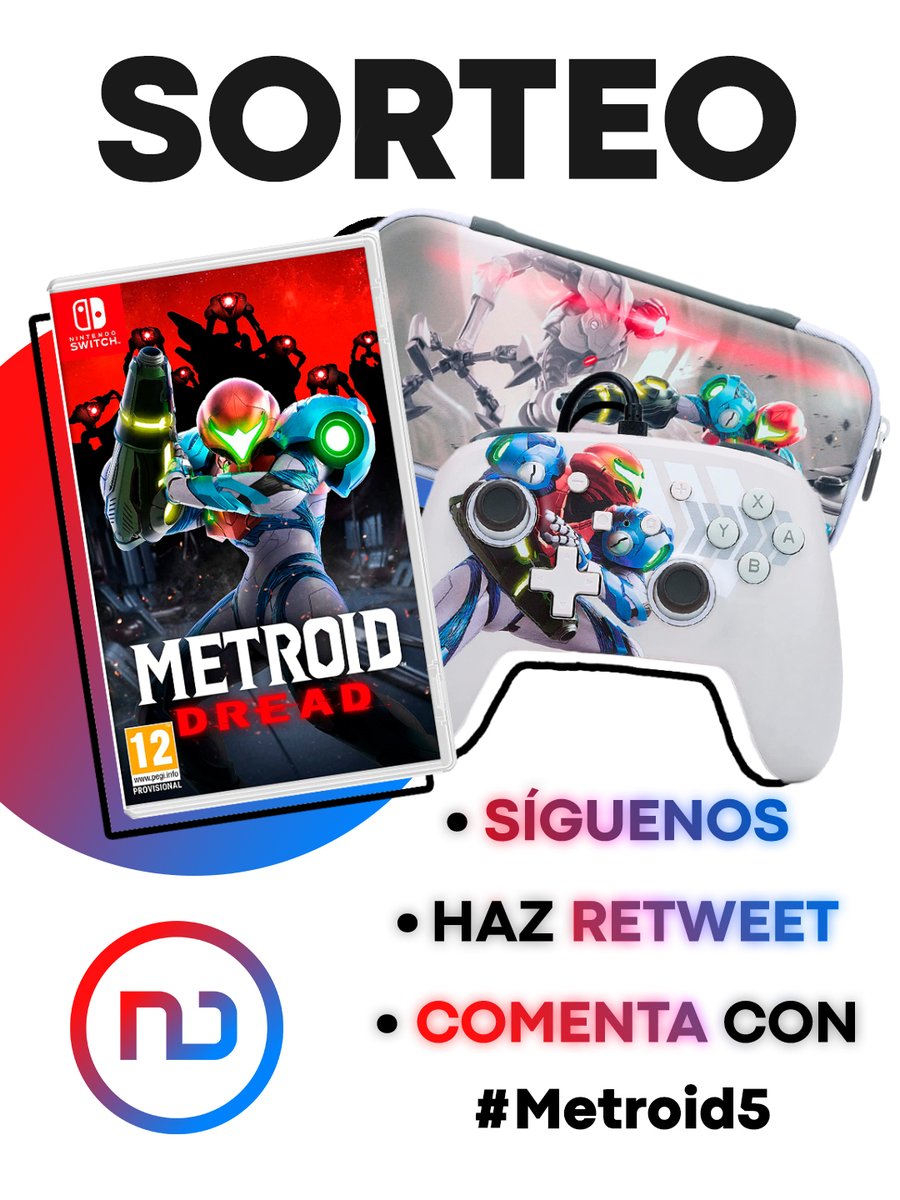 ❤️ ¡SORTEO de Metroid Dread + Mando + Funda para Nintendo Switch! 💙

✅ Sigue a <a href="/Nintenduo/">Nintendúo</a>
✅ Haz Retweet a este Tweet
✅ Responde con #Metroid5 contando por qué tienes tantas ganas de Metroid Dread 😍

¡Mucha suerte a todos!