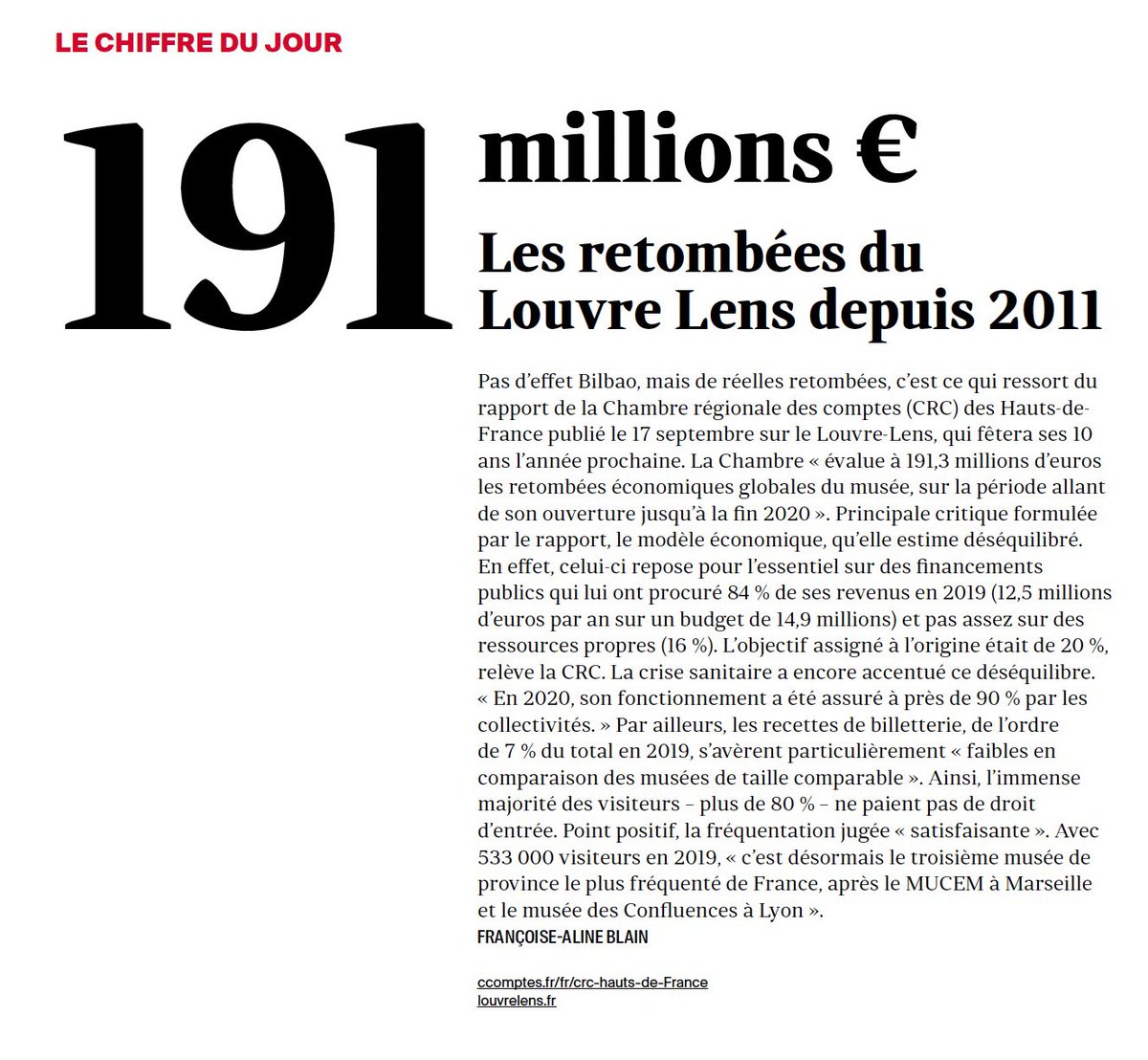 ElisaGravil's tweet photo. Un petit article dans le @Quotidiendelart sur lequel on devrait un peu plus s’arrêter car on a longtemps glosé sur l’effet « Bilbao » des musées . #BilbaoEffect #museums https://t.co/PthhnmEsfm
