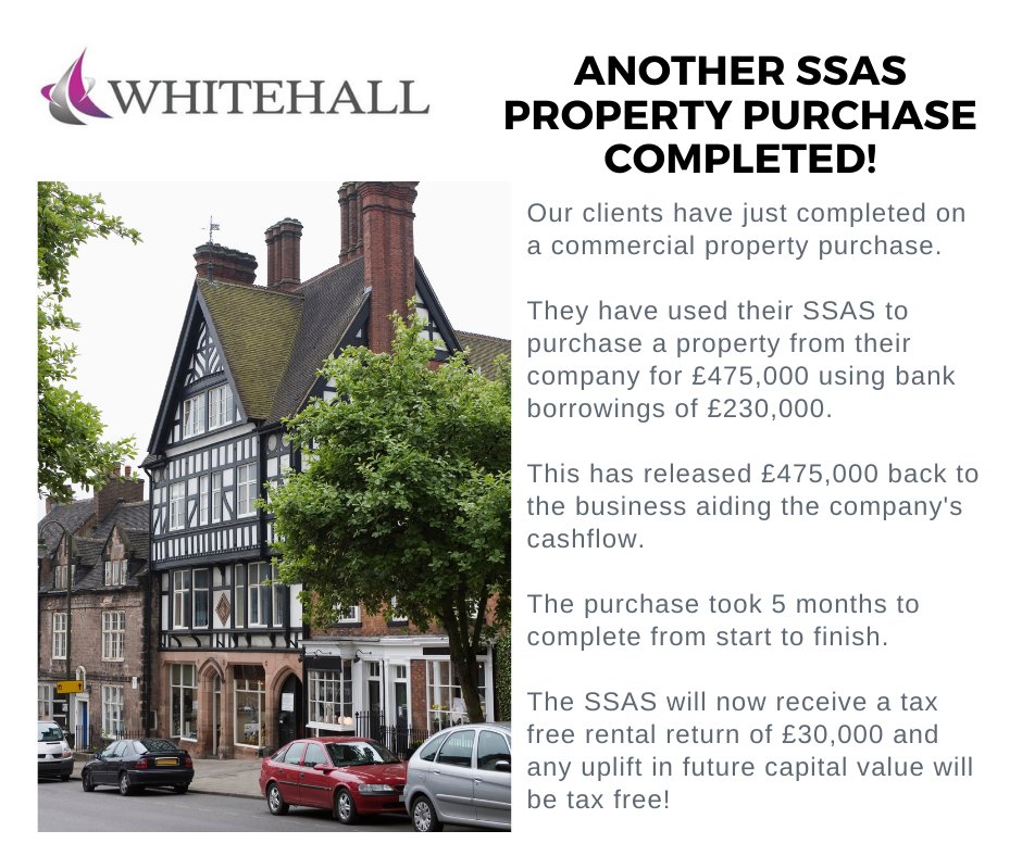 One of our #SSAS clients has just completed on a commercial property acquisition using bank borrowings. A SSAS can borrow up to 50% of its net fund value to assist in transactions like this.
#WhitehallGroup #ssaspensions #commercialproperty #borrowings