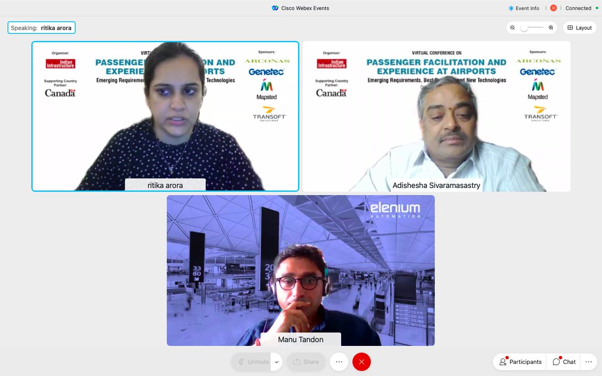 Indianinfra_mag's tweet image. Adishesha CS, Director, @CollinsAero and Manu Tandon, Vice President India and South Asia, @EleniumAuto in a session on Role Of Communication Technologies&apos; at our conference on Passenger Facilitation and Experience at Airports.
