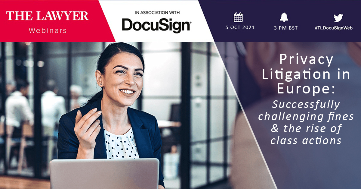 TheLawyerevents's tweet photo. [ON-DEMAND]

If you missed this week's Privacy #litigation in Europe: Successfully challenging fines &amp; the rise of class actions #webinar in association with @DocuSignUK, you can watch it here: https://t.co/p4Ksc7699G.

#TLDocuSignWeb https://t.co/ZkgJEiiW2X